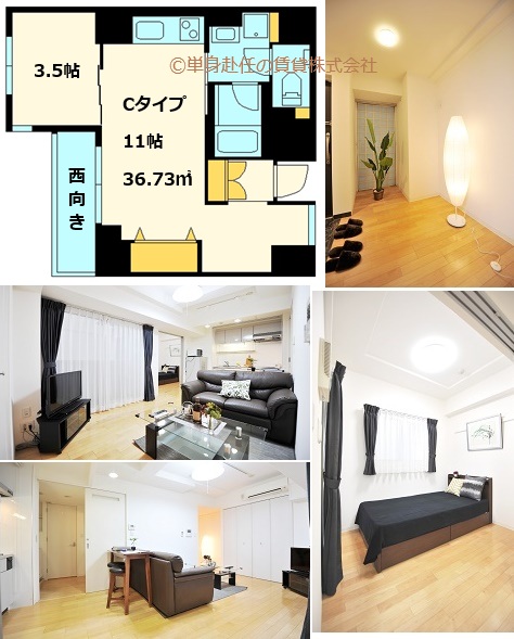 北浜家具付き賃貸、北浜家具付きマンション、フェリス北浜、Cタイプ、単身赴任の賃貸株式会社、担当田野上.jpg