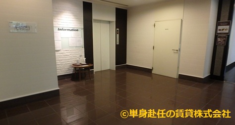 南森町家具付きマンション賃貸、ラ・メール北大阪、単身赴任の賃貸株式会社、EVホール