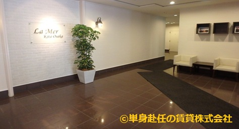 南森町家具付きマンション賃貸、ラ・メール北大阪、単身赴任の賃貸株式会社、ロビー