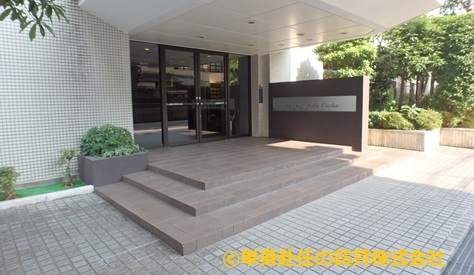 南森町家具付きマンション賃貸、ラ・メール北大阪、単身赴任の賃貸株式会社、入口