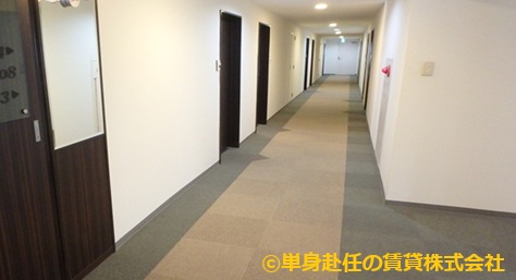 南森町家具付きマンション賃貸、ラ・メール北大阪、単身赴任の賃貸株式会社、各階廊下