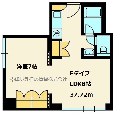家具付き賃貸大阪、メゾン淀川、Eタイプ、単身赴任の賃貸株式会社、担当田野上、1