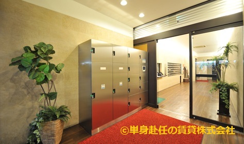 江坂アパートメント、江坂家具付き賃貸マンション、宅配ボックス